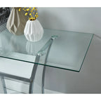 Console de canapé moderne à 2 étagères en verre trempé blanc/noir