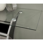 Console de canapé moderne à 2 étagères en verre trempé blanc/noir
