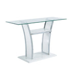 Console de canapé moderne à 2 étagères en verre trempé blanc/noir