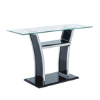 Console de canapé moderne à 2 étagères en verre trempé blanc/noir