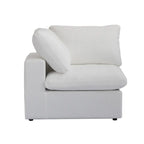 Canapé modulable d'angle en lin gris/noir/blanc avec ottoman, 6 places
