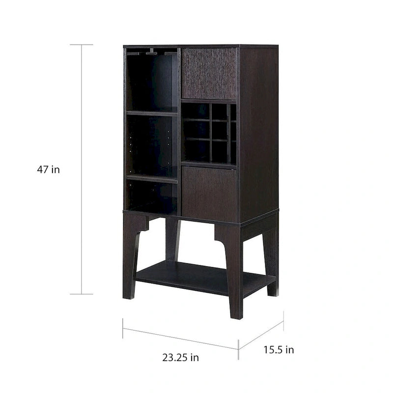 Buffet 4 étagères contemporain Cregg avec casier à vin Furniture of America