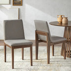 Chaise de salle à manger capitonnée noyer et noir, style Mid-Century, lot de 2