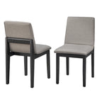 Chaise de salle à manger capitonnée noyer et noir, style Mid-Century, lot de 2