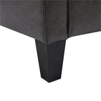 Fauteuil d'appoint en cuir PU noir/gris foncé avec pouf, 1 place