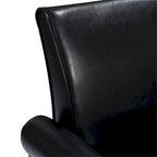 Fauteuil d'appoint en cuir PU noir/gris foncé avec pouf, 1 place