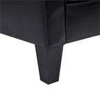 Fauteuil d'appoint en cuir PU noir/gris foncé avec pouf, 1 place