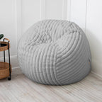 Pouf géant en fausse fourrure, Noir/Bleu Nuit/Gris/Ivoire, 2-3 personnes, 1,50 m