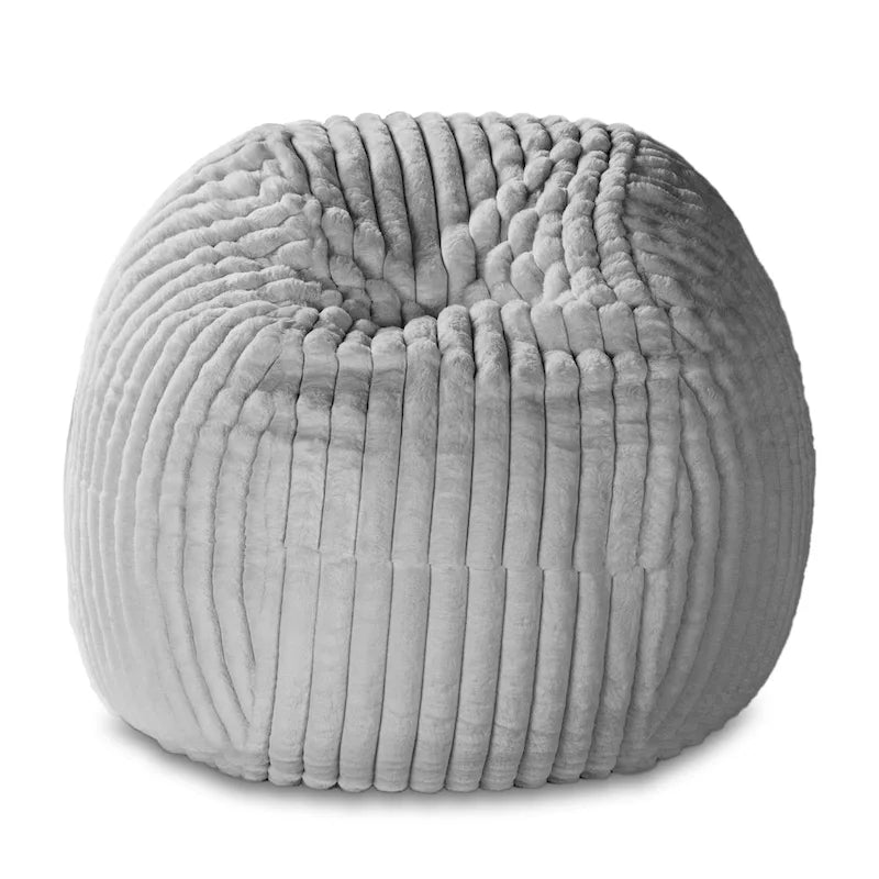 Pouf géant en fausse fourrure, Noir/Bleu Nuit/Gris/Ivoire, 2-3 personnes, 1,50 m