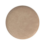 Ottoman rond – Similicuir caramel / Bouclé crème et blanc, Une place