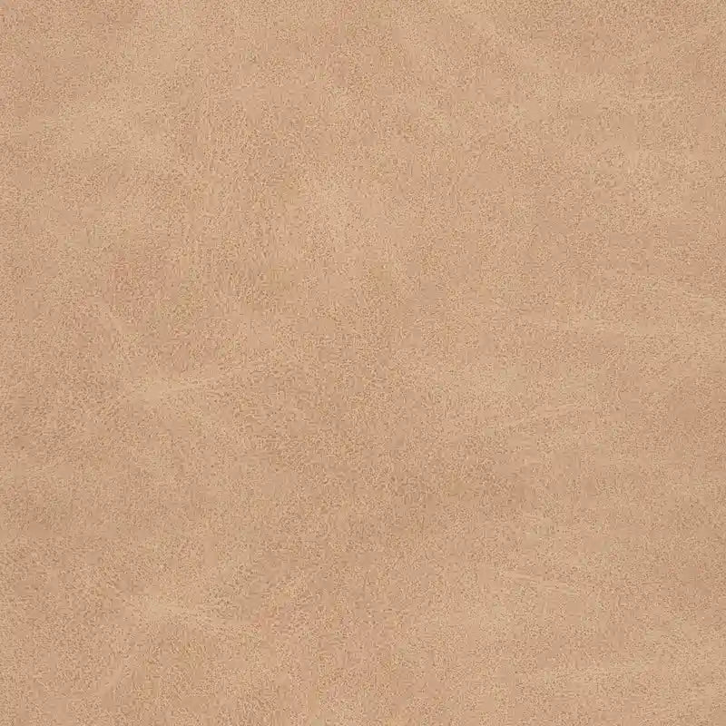 Ottoman rond – Similicuir caramel / Bouclé crème et blanc, Une place