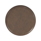Ottoman rond – Similicuir caramel / Bouclé crème et blanc, Une place