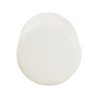 Ottoman rond – Similicuir caramel / Bouclé crème et blanc, Une place