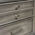 Table de chevet Sultry Grey à 3 tiroirs en bois massif
