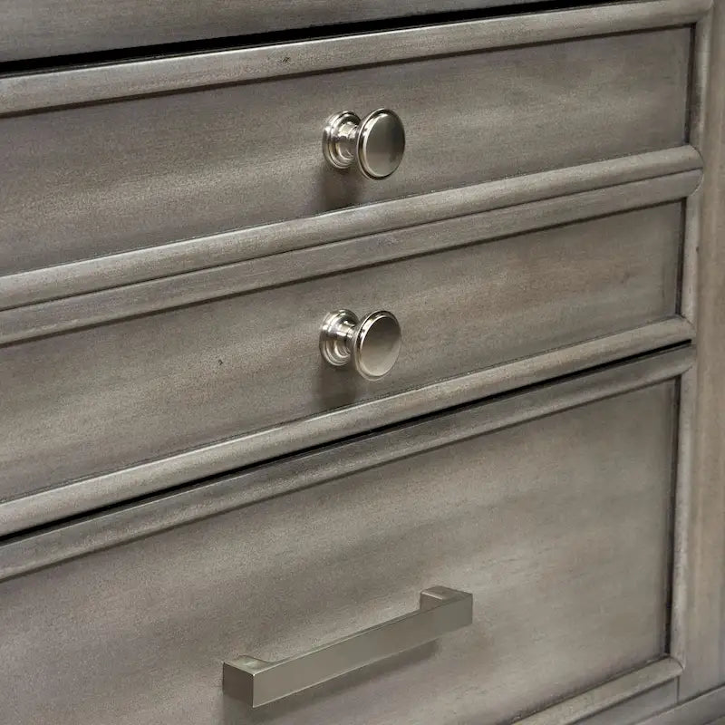 Table de chevet Sultry Grey à 3 tiroirs en bois massif