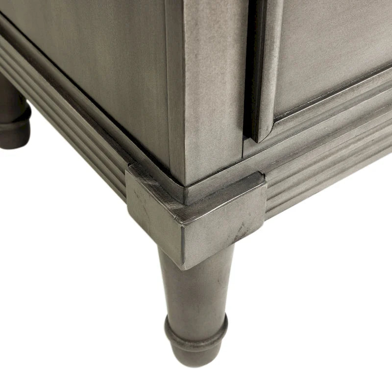 Table de chevet Sultry Grey à 3 tiroirs en bois massif