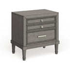 Table de chevet Sultry Grey à 3 tiroirs en bois massif