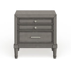 Table de chevet Sultry Grey à 3 tiroirs en bois massif