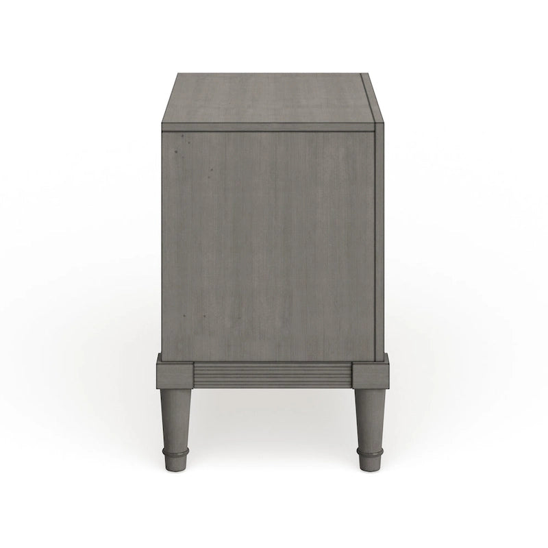 Table de chevet Sultry Grey à 3 tiroirs en bois massif