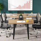 Table de conférence en forme de bateau, 1,8 m, 6-8 personnes, Grain de bois clair / Gris / Blanc