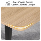 Table de conférence en forme de bateau, 1,8 m, 6-8 personnes, Grain de bois clair / Gris / Blanc