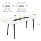 Table de conférence en forme de bateau, 1,8 m, 6-8 personnes, Grain de bois clair / Gris / Blanc