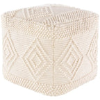 Pouf cube bohème tissé à la main anthracite/blanc – 1 personne