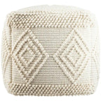 Pouf cube bohème tissé à la main anthracite/blanc – 1 personne