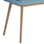 Bureau d'écriture en bois bleu de style Mid-Century Modern avec huche – 1 personne