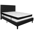Cadre de lit plateforme capitonné – Gris foncé / Beige / Gris clair / Noir, Simple/Double/Queen/King, 1-2 personnes
