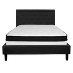 Cadre de lit plateforme capitonné – Gris foncé / Beige / Gris clair / Noir, Simple/Double/Queen/King, 1-2 personnes