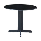 Table de salle à manger ronde à abattants – 91 cm, 2-4 personnes – Marron/Blanc/Noir/Expresso