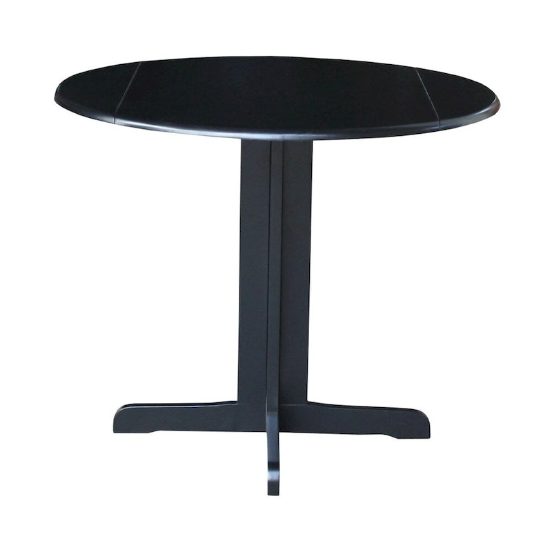Table de salle à manger ronde à abattants – 91 cm, 2-4 personnes – Marron/Blanc/Noir/Expresso