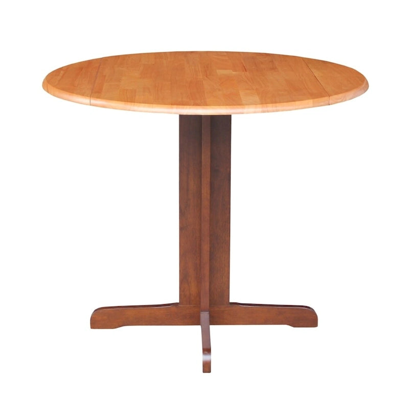 Table de salle à manger ronde à abattants – 91 cm, 2-4 personnes – Marron/Blanc/Noir/Expresso