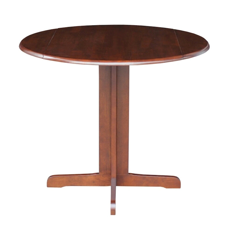 Table de salle à manger ronde à abattants – 91 cm, 2-4 personnes – Marron/Blanc/Noir/Expresso