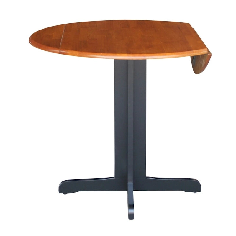 Table de salle à manger ronde à abattants – 91 cm, 2-4 personnes – Marron/Blanc/Noir/Expresso