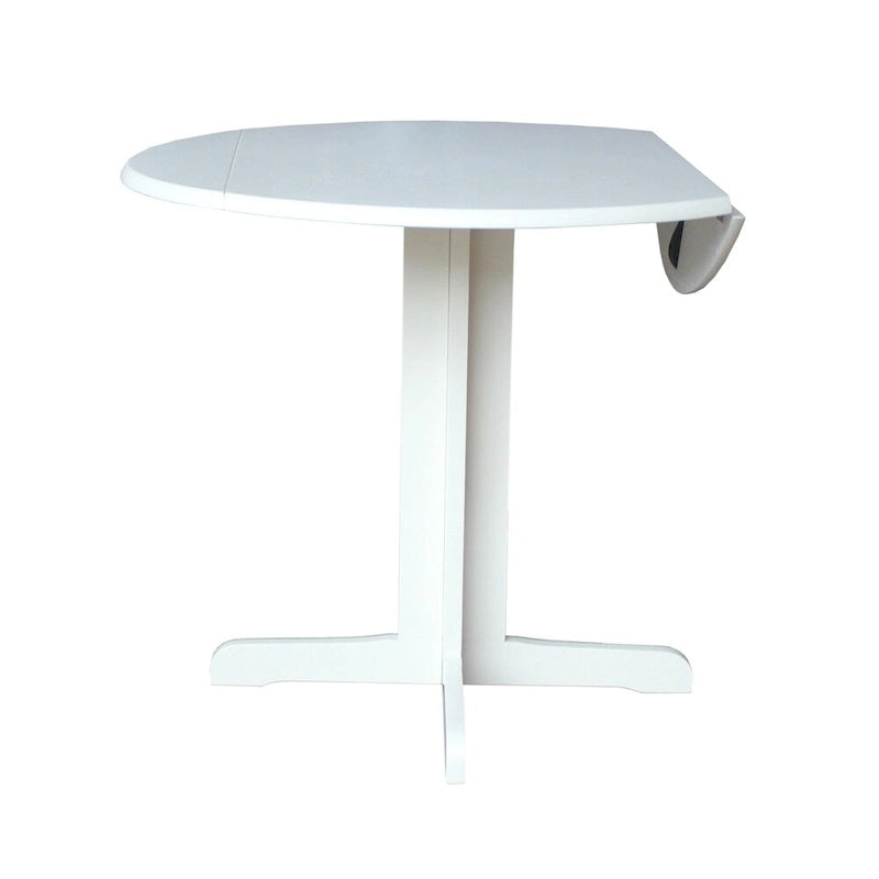 Table de salle à manger ronde à abattants – 91 cm, 2-4 personnes – Marron/Blanc/Noir/Expresso