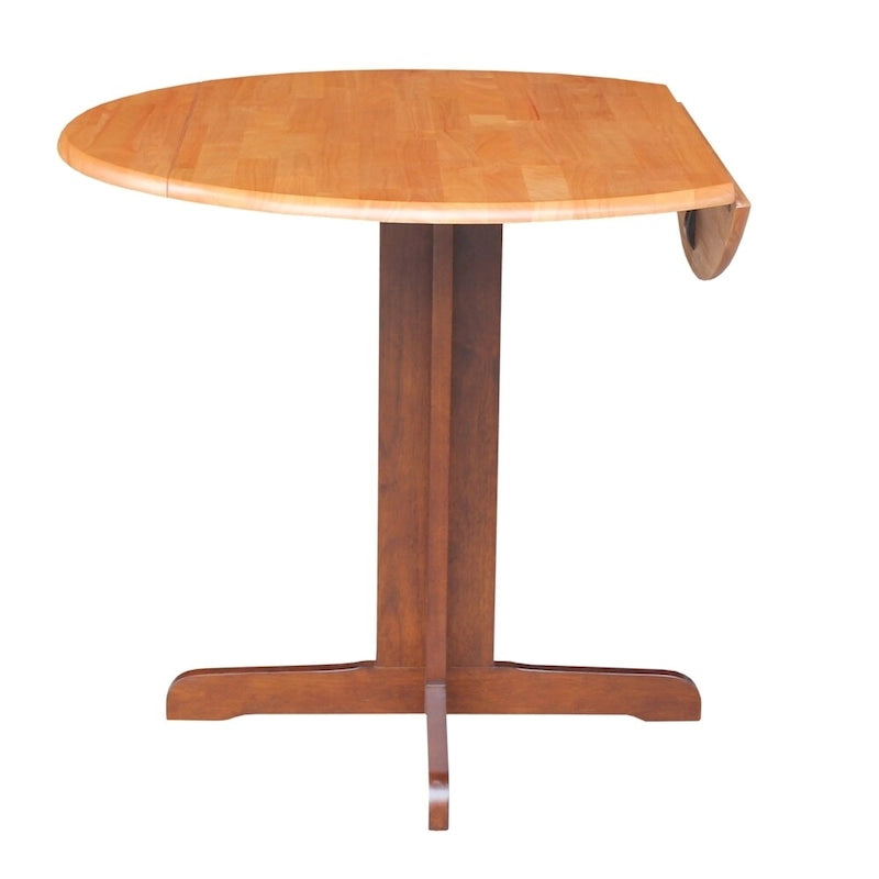 Table de salle à manger ronde à abattants – 91 cm, 2-4 personnes – Marron/Blanc/Noir/Expresso