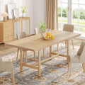 Table à manger rectangulaire rustique marron pour 4-6 personnes