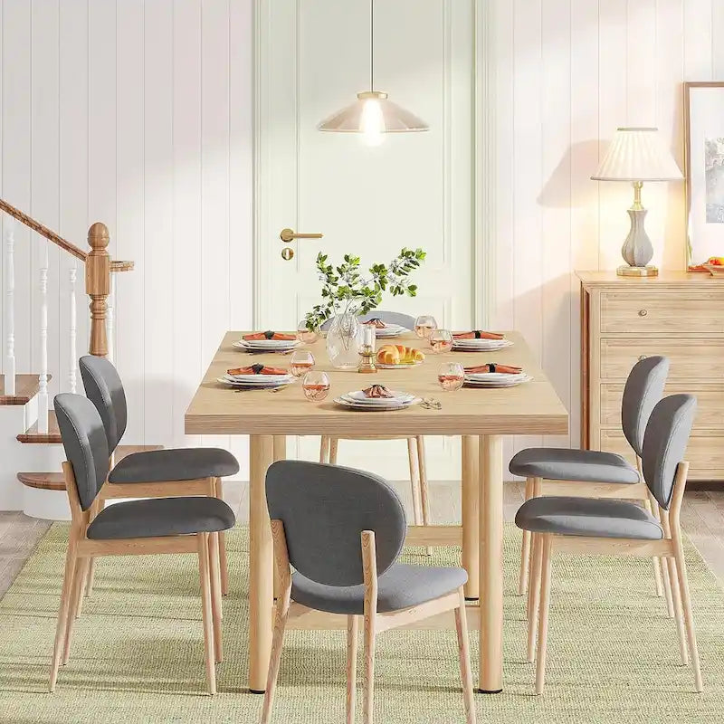 Table à manger rectangulaire rustique marron pour 4-6 personnes