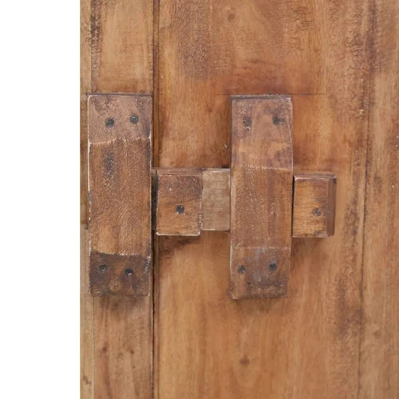 Table de chevet en acajou massif marron – 1 porte, simple