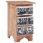 Table de chevet en acajou massif marron – 1 porte, simple