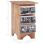 Table de chevet en acajou massif marron – 1 porte, simple