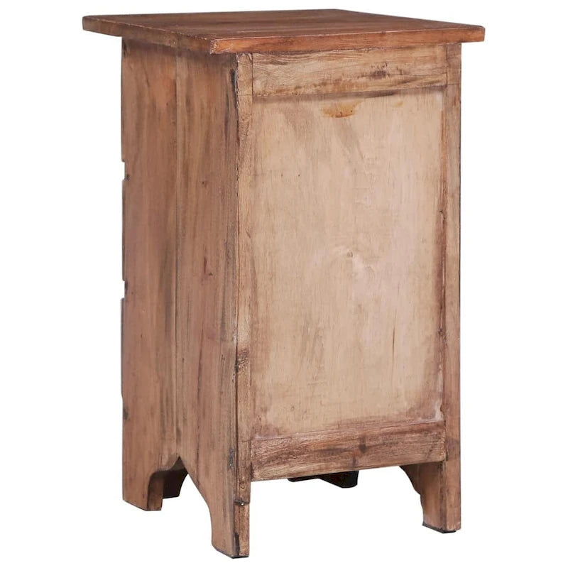 Table de chevet en acajou massif marron – 1 porte, simple