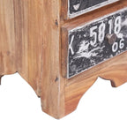Table de chevet en acajou massif marron – 1 porte, simple