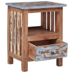 Table de chevet en acajou massif marron – 1 porte, simple
