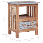 Table de chevet en acajou massif marron – 1 porte, simple