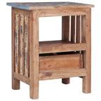 Table de chevet en acajou massif marron – 1 porte, simple