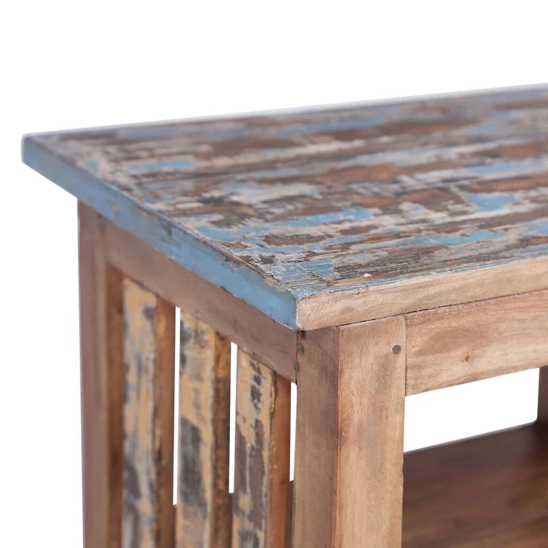 Table de chevet en acajou massif marron – 1 porte, simple