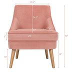 Fauteuil d'appoint en velours rose, place individuelle, lot de 2